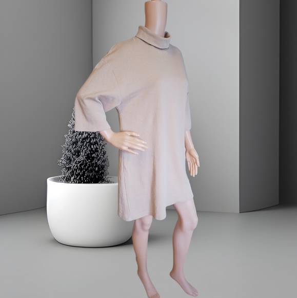 Zara Women's Oversized Turtleneck Cream Sweater Dress - Picture 11 of 16